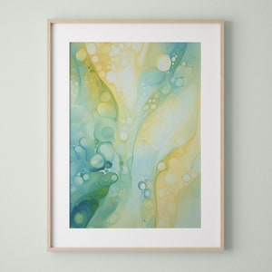 Green and Yellow Aura Print No. 1, Aura Poster, Aura Wall Art, Aura Print, Fluid Art Poster, Fluid Wall Art Printable, Alcohol Ink Printable