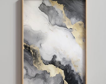 Marmor Druck No.8, Schwarz und Gold Große Wandkunst, Luxus Marmor Wandkunst, Marmor Design Drucke, Schlafzimmer Wandkunst über dem Bett, Marmor Poster