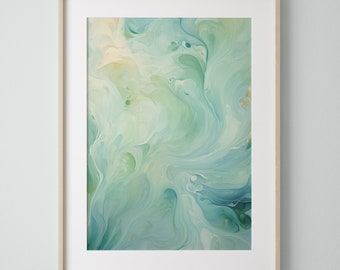 Grün und Blau Aura Print No.1, Aura Poster, Aura Wandkunst, Aura Print, Blaue Wandkunst, Grüne Wandkunst, Wandkunst, Herunterladbare Drucke