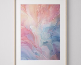 Pink and Blue Aura Print No. 3, Fluid Wand Kunst, Aura Poster, Aura Wandkunst, Aura Print, Pink und Blau Wandkunst, Alkohol Tuschemalerei