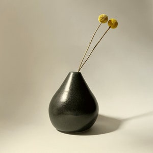 Matte Black Teardrop Vase image 1