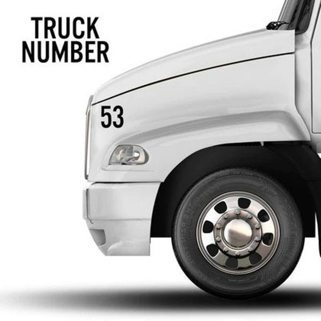 Semi Truck Number Decals SET of 2 Etsy