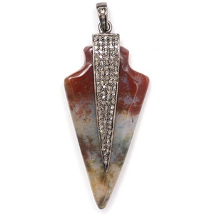 Diamond Agate Arrowhead Pendant