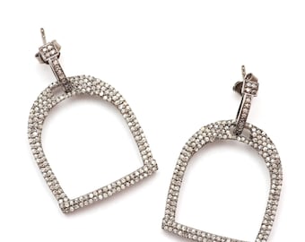 Diamond Stirrup Earrings