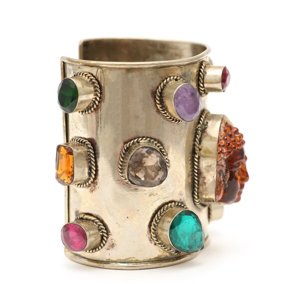 Buddha Statement Multigem Cuff Bracelet - image 3