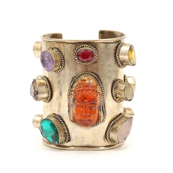Buddha Statement Multigem Cuff Bracelet - image 1