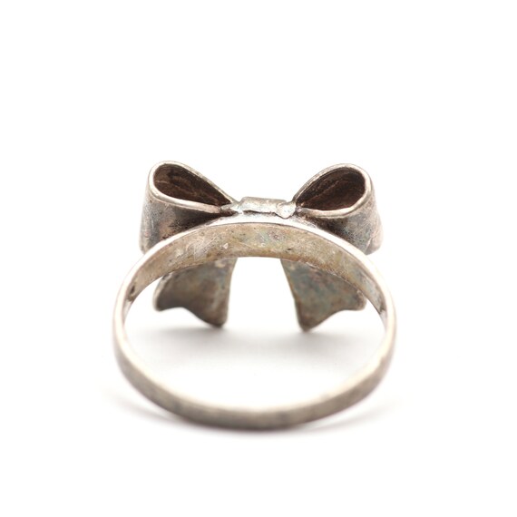 Vintage Sterling Bow Ring - image 4