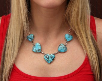 Large Turquoise Heart Necklace