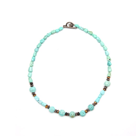 Chinese Shou Turquoise Necklace