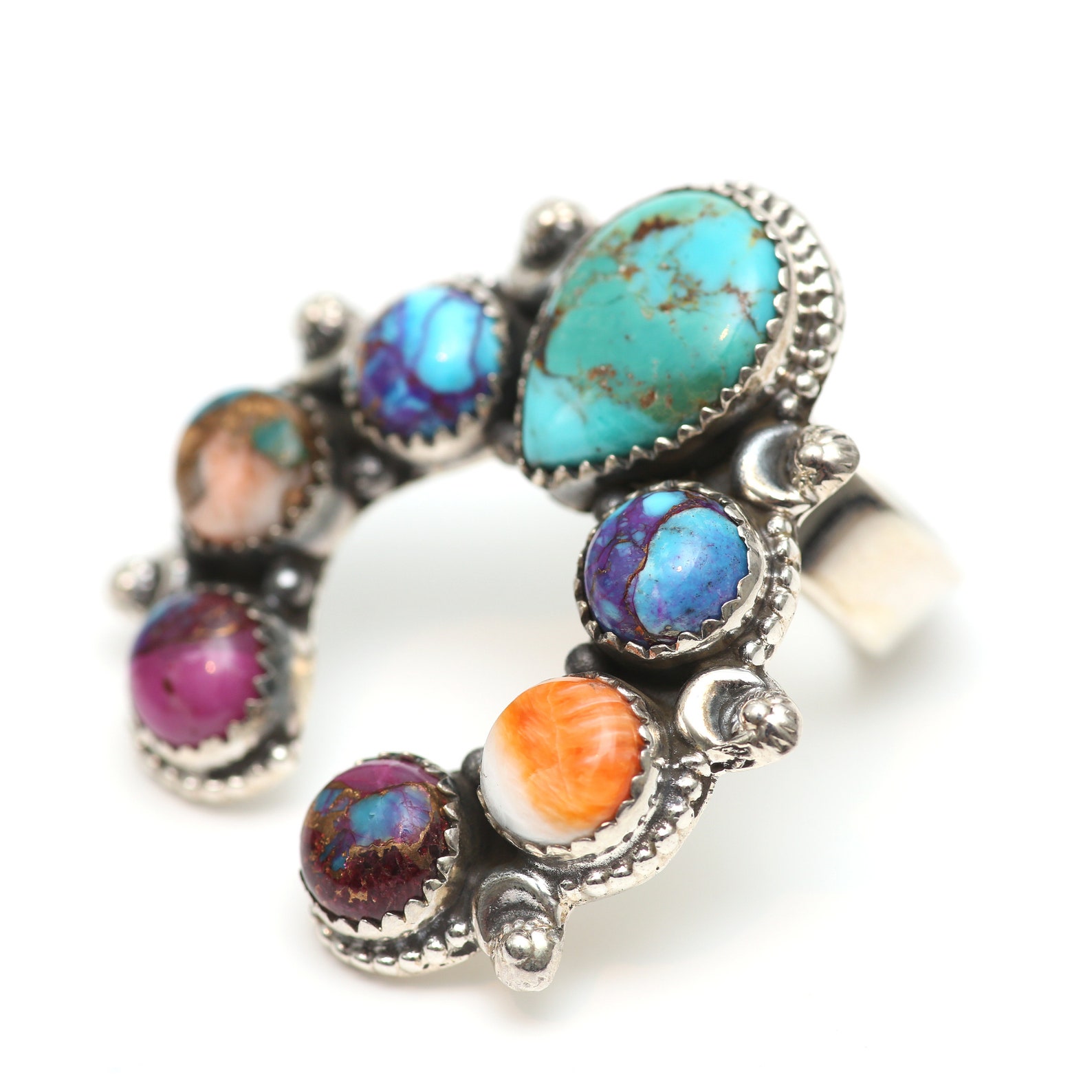 Naja Rind Sterling Rainbow Naja Ring - Etsy