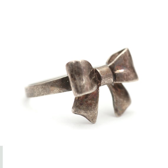 Vintage Sterling Bow Ring - image 3