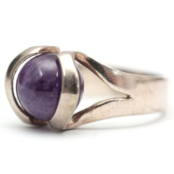 Sterling Silver Amethyst Orb Ring - image 2