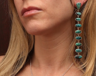 Federico Jimenez Turquoise Shoulder Duster Earrings