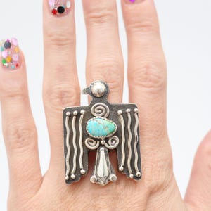 Navajo Sterling Turquoise Thunderbird Ring