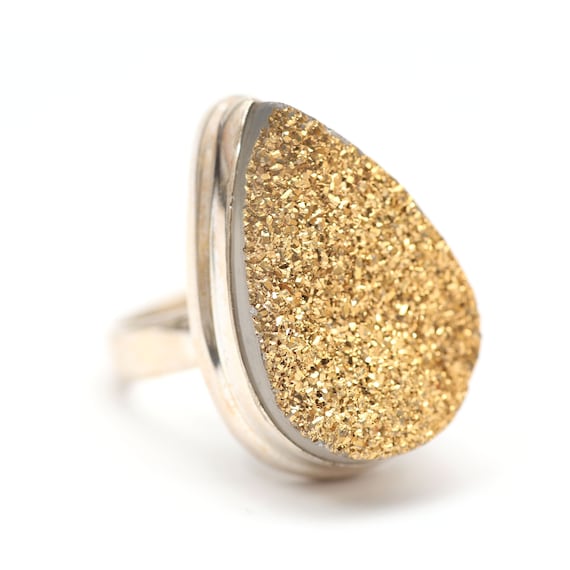 Bold Gold Druzy Ring