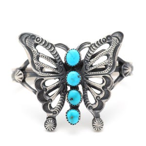 Navajo Sterling Türkis Schmetterling Manschette Armband