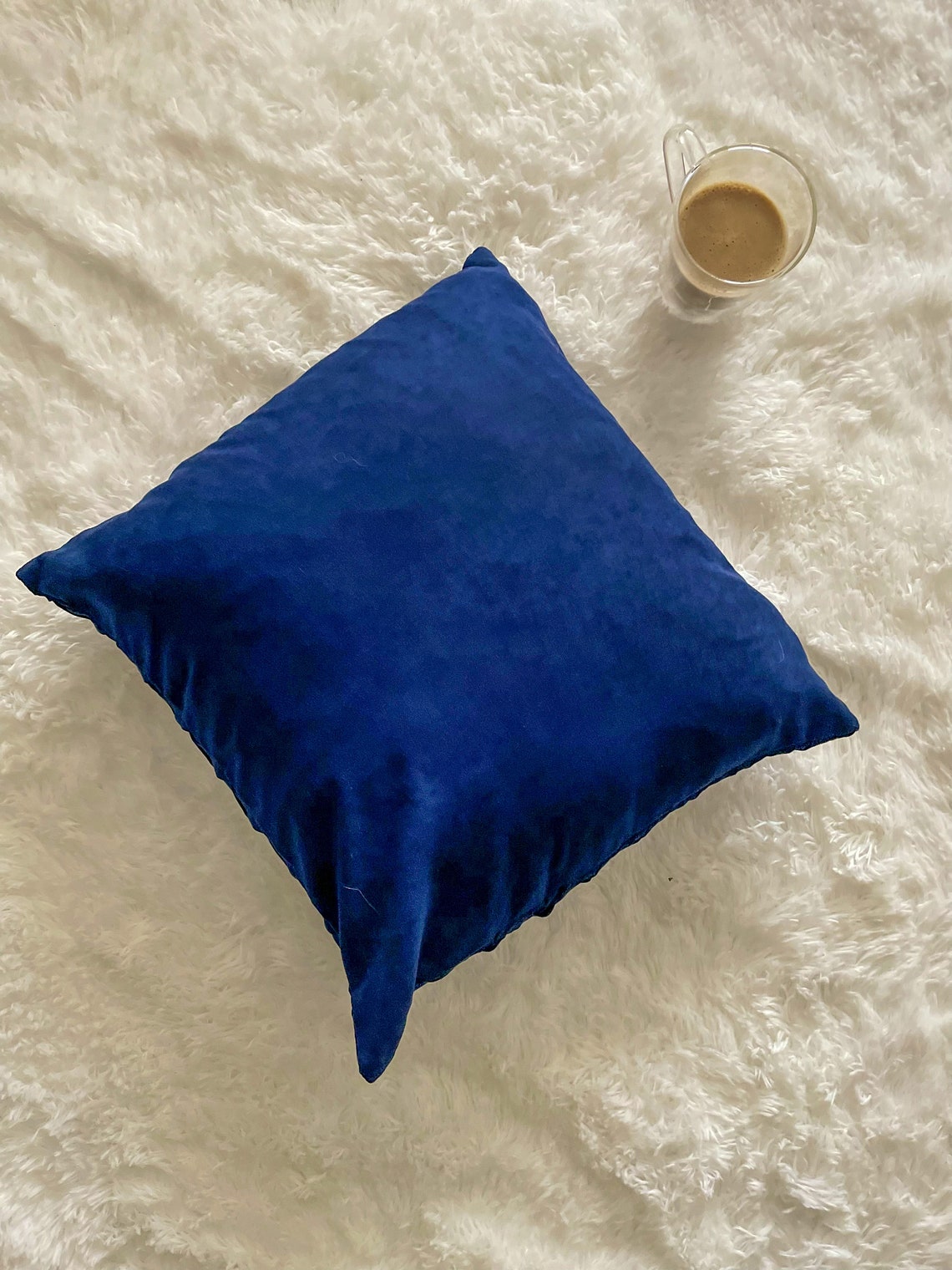 Woven Royal Blue Nordic Style Couch Pillow Case Soft - Etsy