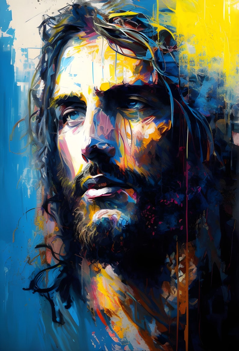 Jesus Colorful Portrait - Etsy