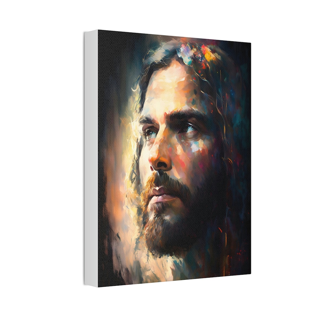 Portrait of Jesus in Canvas, Jesus Christ Wall Art, Religious Art, Printed on Canvas Etsy
