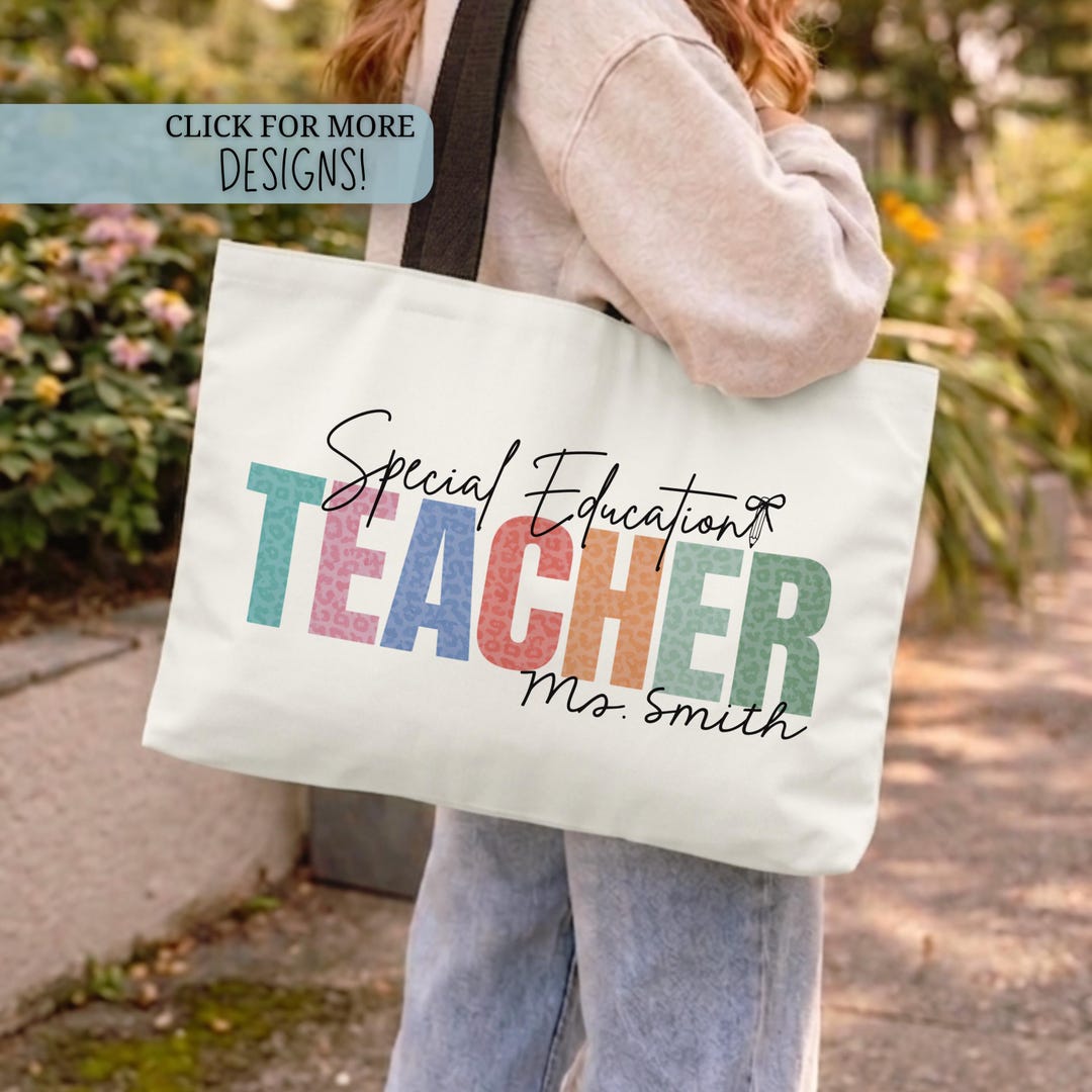 Custom Special Education Teacher Tote Bag With Teacher Name - Etsy