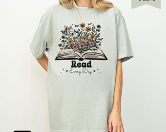 English Teacher Shirt Read Every Day Comfort Colors Tee Gift for Teacher Homeschool Book Lover Cute Gift Idea for Teacher Appreciation