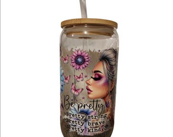 Be Pretty 16 oz szklanka do kawy ze słomką