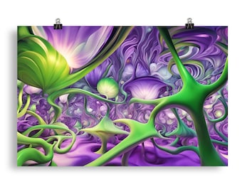 Abstract Psychedelic Fractal Surrealism Wall Art Poster Print