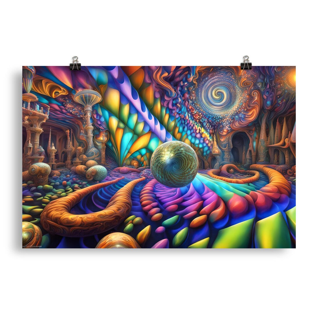 Abstract Surrealism 190 - Psychedelic Wall Art - Poster - Print - Home ...