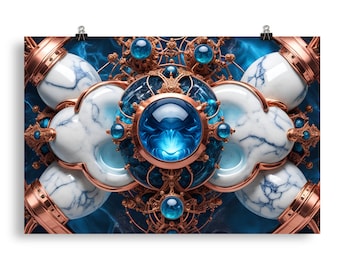 Abstract Psychedelic Fractal Wall Art Poster Print