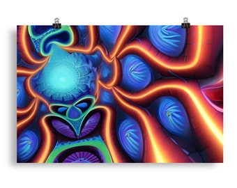 Abstraction fractale 155 - Art mural abstrait numérique - Impression poster