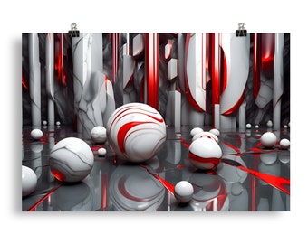Abstract Psychedelic Fractal Surrealism Wall Art Poster Print