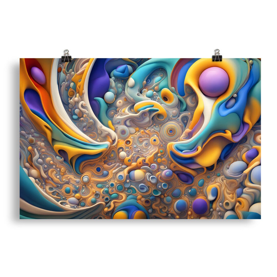 Abstract Surrealism 33 - Psychedelic Wall Art - Poster - Print - Home ...