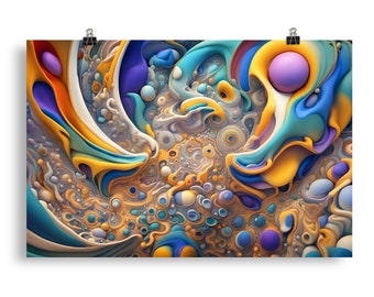 Abstract Surrealism 33 - Psychedelic Wall Art - Poster - Print - Home Decor