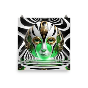 Trippy Face psychedelische abstracte muurkunst posterafdruk