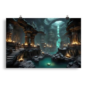 Dark Surrealism 84 - Astral Caverns & Underworlds - AI Generated Poster Art - Wall Art - Print