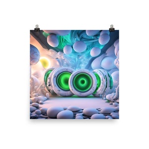 Abstracte psychedelische fractal muurkunst posterafdruk