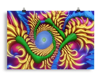 Fractal Abstraction 151 - Digital Abstract Wall Art - Poster Print