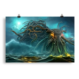 Cthulhu Rising Wall Art Poster Print