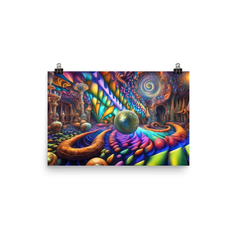 Abstract Surrealism 190 - Psychedelic Wall Art - Poster - Print - Home ...