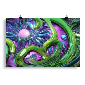 Abstracte psychedelische fractal muurkunst posterafdruk