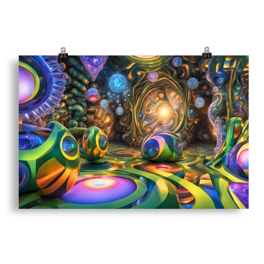 Abstract Surrealism 216 - Psychedelic Wall Art - Poster - Print - Home ...