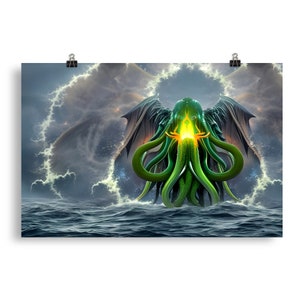 Cthulhu Rising Wall Art Poster Print