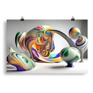 Abstract Surrealism 21 - Psychedelic Wall Art - Poster - Print - Home Decor