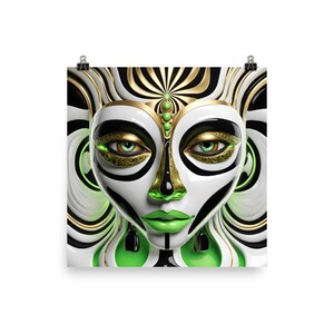 Trippy Face Psychedelic Wall Art Poster Print