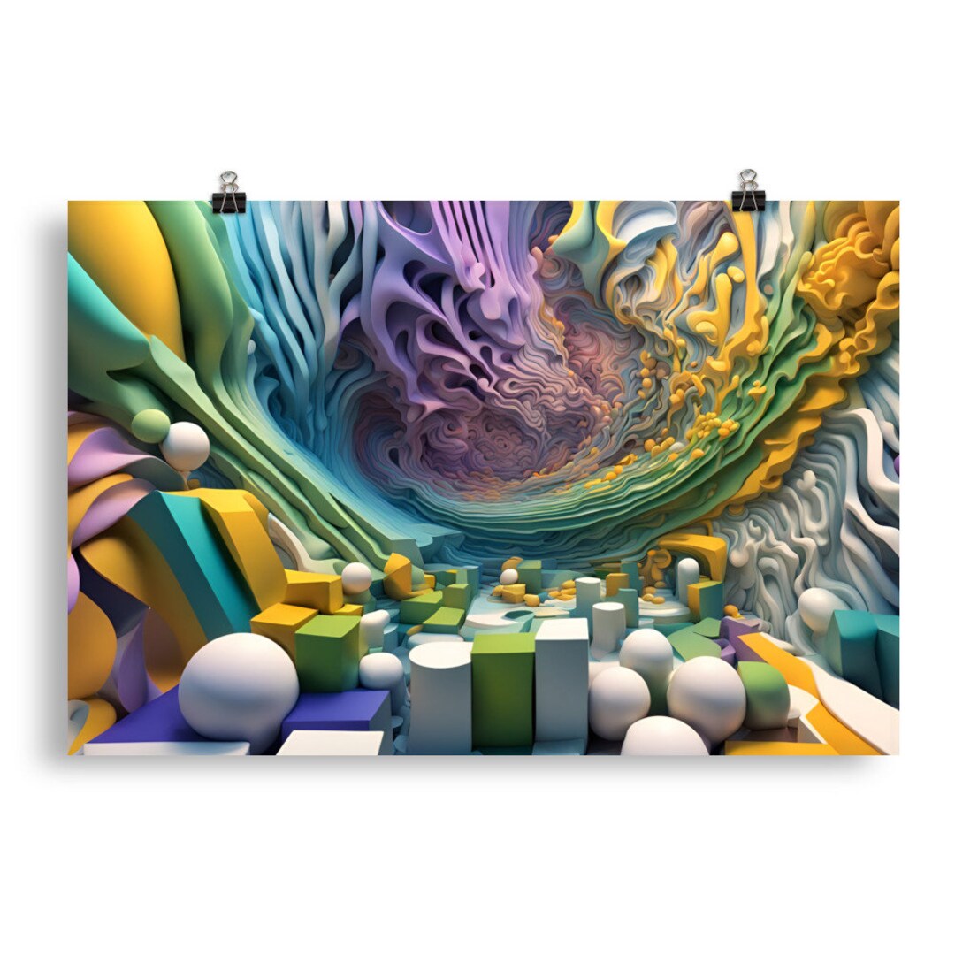 Abstract Surrealism 18 - Psychedelic Wall Art - Poster - Print - Home ...