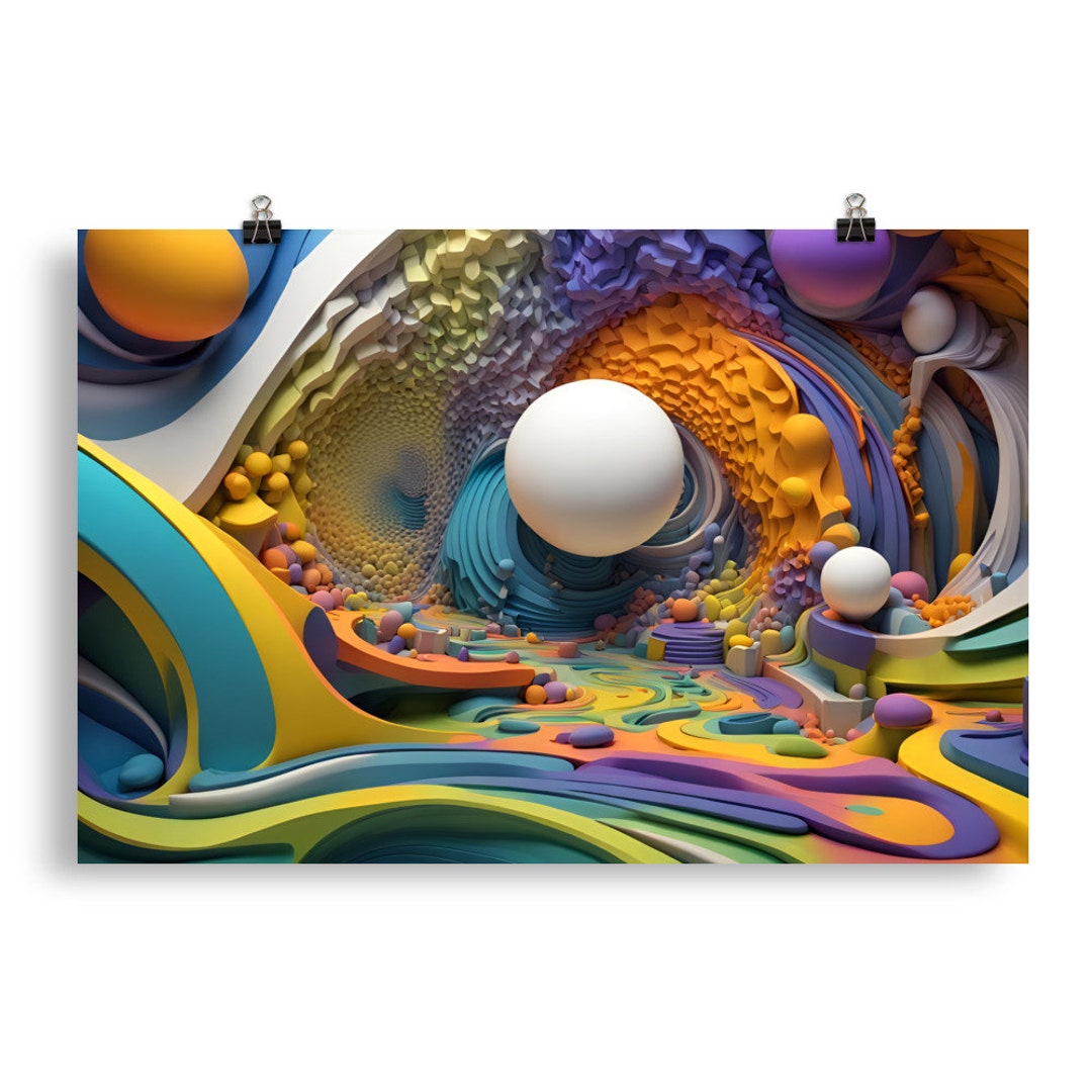 Abstract Surrealism 24 - Psychedelic Wall Art - Poster - Print - Home ...
