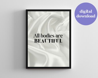Recuperación de trastornos alimentarios Póster de seda blanca para positividad corporal Recuperación de disfunción eréctil Cuerpo positivo Anorexia Bulimia Recuperación de trastornos alimentarios compulsivos