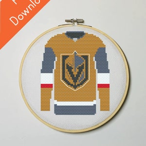 Vegas Hockey Sweater Cross Stitch Pattern, PDF pattern, instant download,