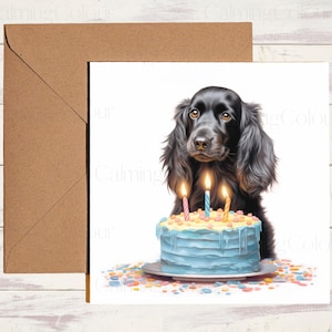 Black Cocker Spaniel Birthday Card