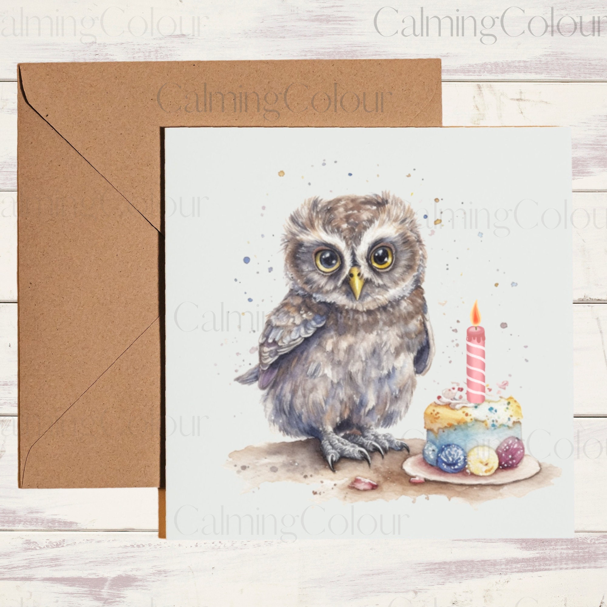 Owl Birthday Card | Card for Owl lover | Single card, blank on the inside